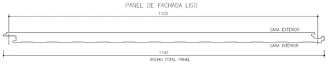 Características geométricas del panel sandwich de fachada liso